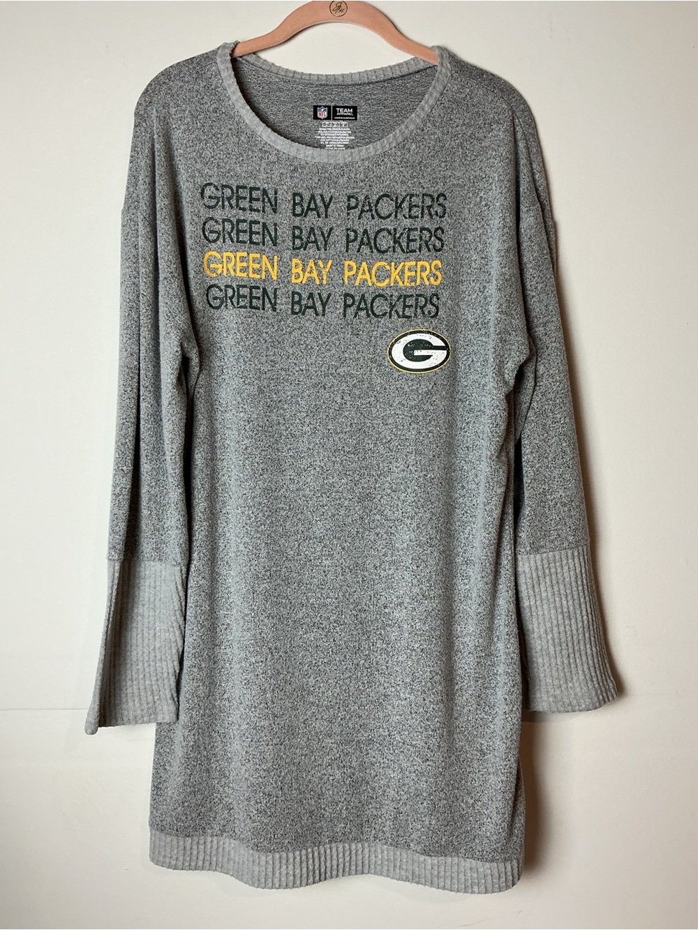 NFL Green Bay Packers Women’s Sleepwear Nightshirt Sweater Dress Size L